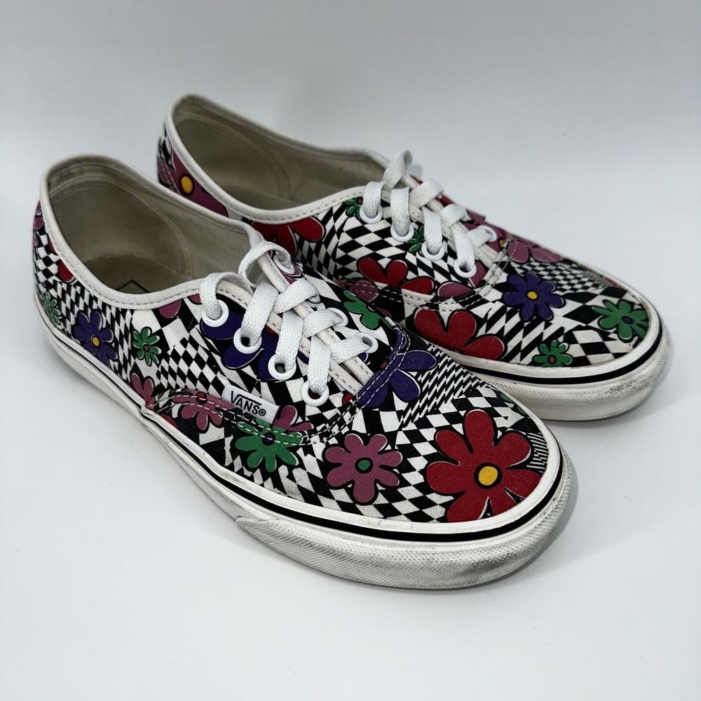 Vans Floral Check Marshmallow Mens Size 6 Women's Size‎ 7.5
